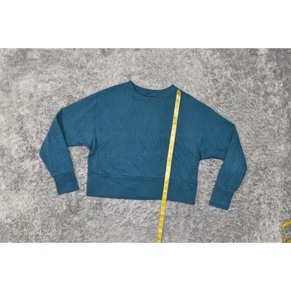 Nike Dri Fit Women's XS Blue Pullover Sweater Cotton Blend Crew Neck Crop - Picture 7 of 7
